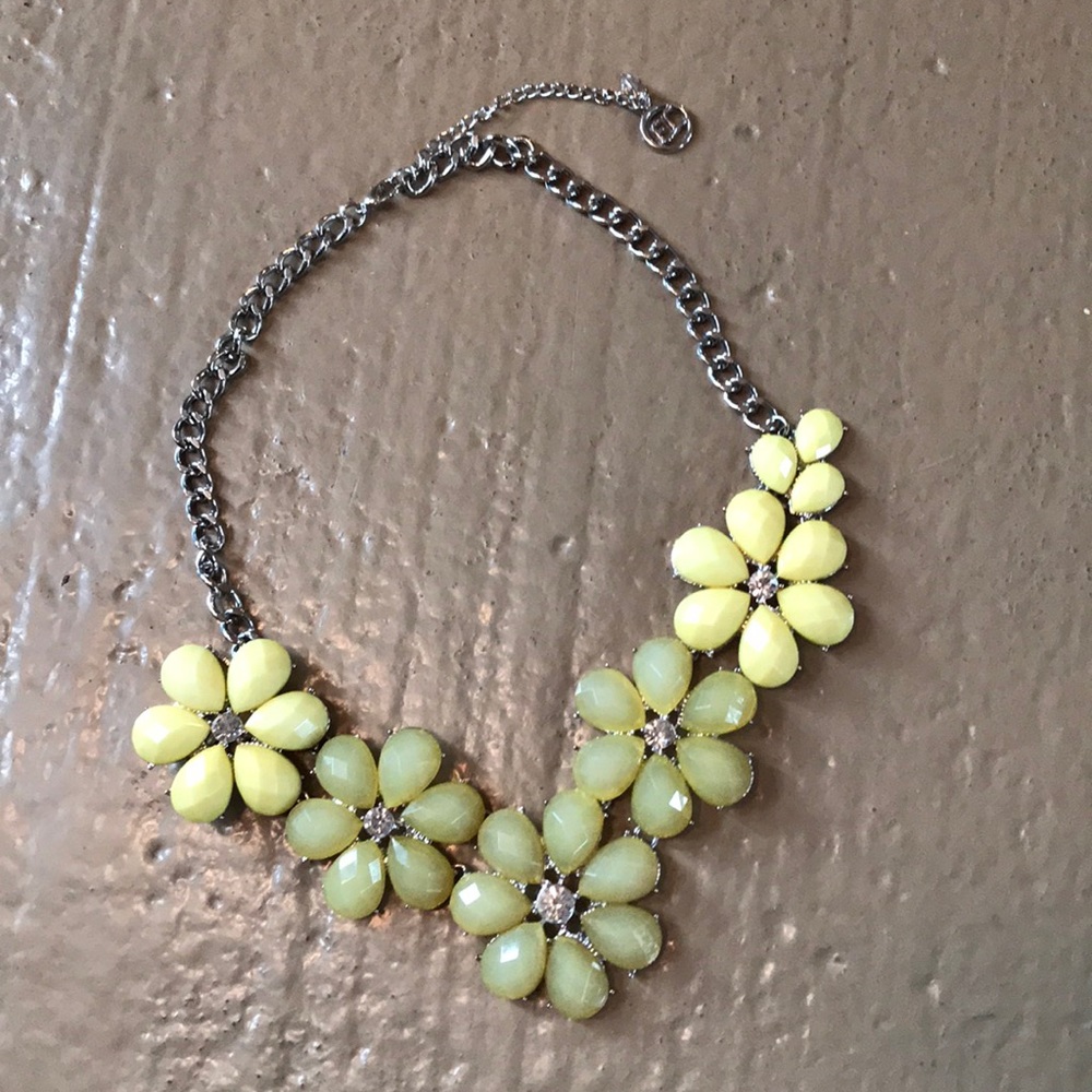 Yellow floral statement necklace